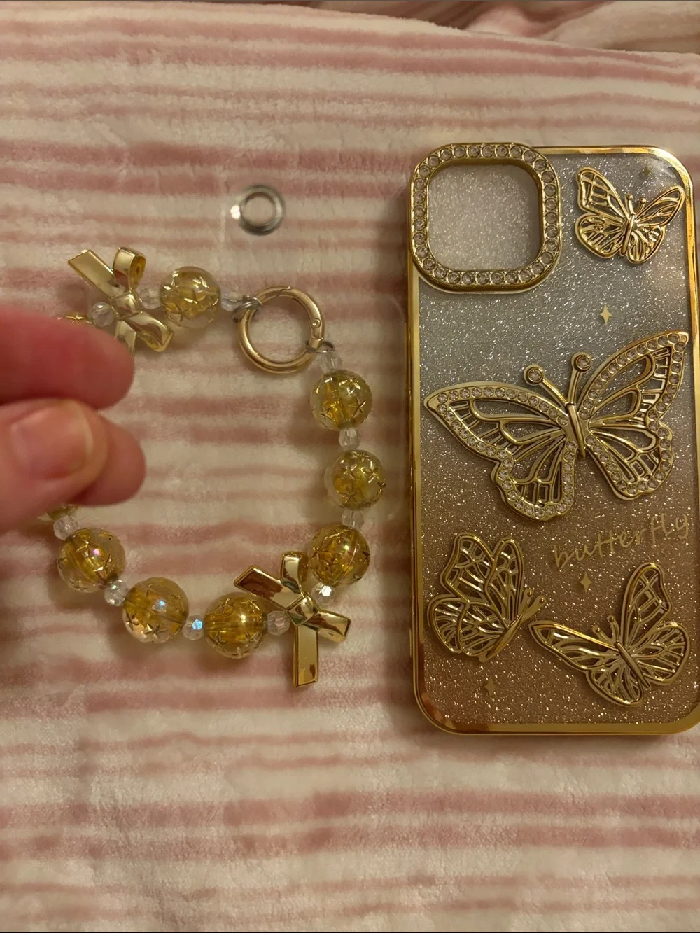 Pink Bow Case & Gold Butterfly iPhone 14 Cases NIP